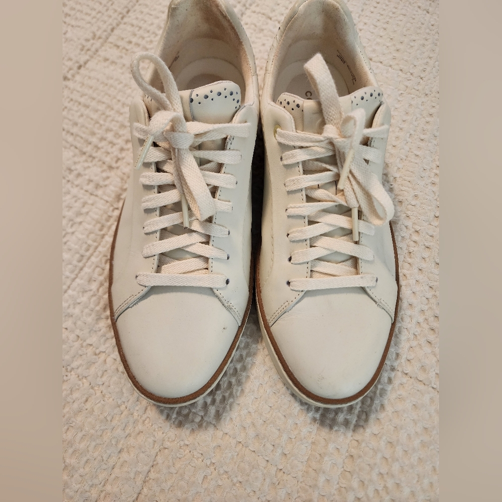 Cole Haan Women's Ivory Cream Lace-Up Trainers Sneakers Size 9 Athleisure